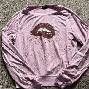 Wildfox Lavender Lip Graphic Pullover